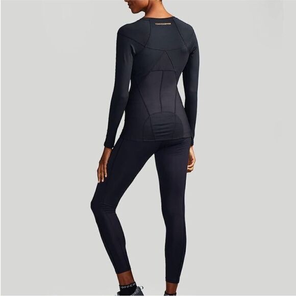 Tommie Copper NWT Long Sleeve V Neck Compression Front Zipper Black L - Picture 5 of 7